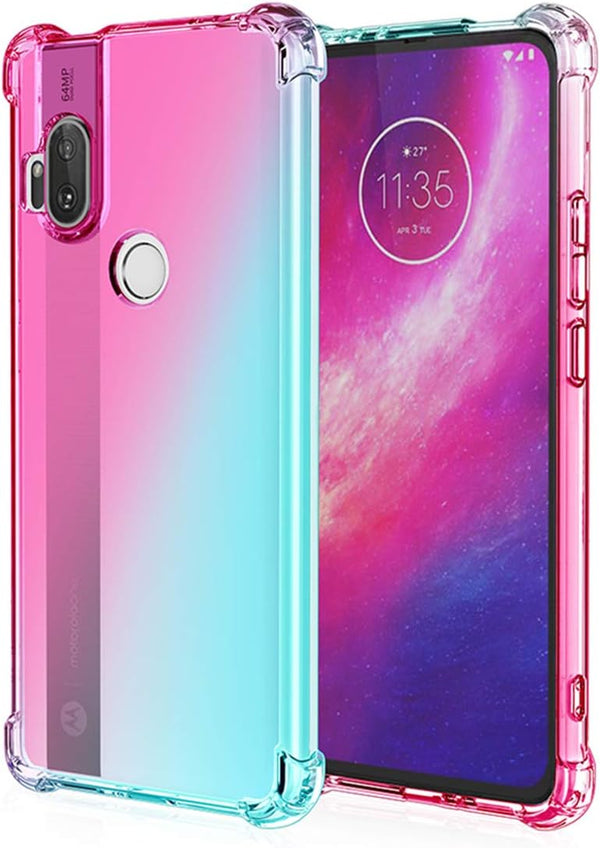 Motorola One Hyper Case - Clear Cute Gradient Slim Anti Scratch TPU Cover, Shockproof Protective Case for Moto One Hyper