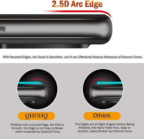 QHOHQ 3 Pack Tempered Glass Screen Protector for Samsung Galaxy A52 4G/5G + Camera Lens Protectors, 9H Hardness,