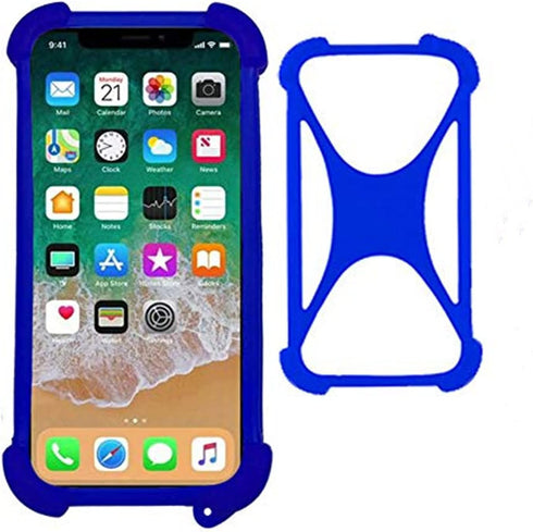 Zittop Universal Smart Phone Bumper Case, Elastic Soft Silicone Cover for 5.2" Phones, Blue