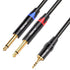 tisino 1/8 to 1/4 Stereo Cable, 1/8 Inch TRS Stereo to Dual 1/4 inch TS Mono Y-Splitter Cable, 3.5mm Aux Mini Jack to