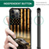 TnXee iPhone 12 Pro Max Case, Wood Grain American Flag Alligator Pattern, Shockproof & Anti-Scratch for Men & Women.