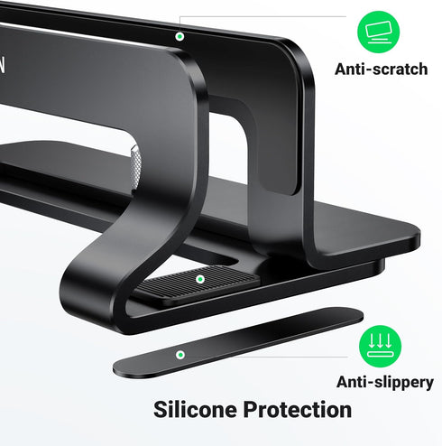 UGREEN Vertical Laptop Stand Holder for Desk, Adjustable Aluminum Stand Compatible with MacBook Pro, MacBook Air, Up to