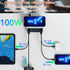 100W 8-Port Charging Station for Multiple Devices, 4 QC3.0 + 4 USB C PD Ports, Wireless Charger Hub