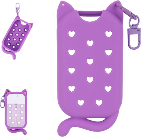 Penitue Hand Sanitizer Spray Case for Power Mist/Glow Mist 1oz/30ml, Cute Cat Silicone