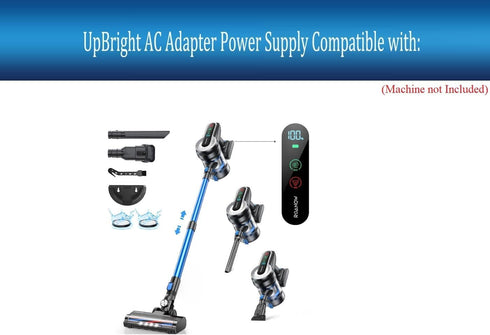 UpBright 26.5V AC/DC Adapter Compatible with Roanow Model MarsVac S1 SCV001 MarsVacS1 22.2V 2200mAh Li-ion Battery 400W 33Kpa Cordless Stick Vacuum Cleaner 26.5VDC 0.5A Power Supply Cord Charger PSU