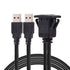 cablecc 1m Waterproof USB 3.0 Extension Latch Mount Car AUX Cable for Dashboard Panel (Dual USB 3.0)
