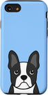 Boston Terrier Face Phone Case for iPhone SE (2020), 7, 8 - Baby Blue Dog Lover Gift