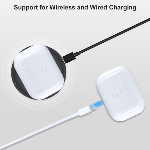 Wireless Charging Case Replacement for AirPods Pro 1st & 2nd Generation, Charger Case with Bluetooth Pairing Sync Button