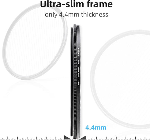 49mm Blue Streak Effect Filter, Premium Optical Glass 360 Rotatable Anamorphic Flare Special Effects Lens Filter