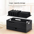 Homde Natural Bamboo Charging Station Rack for Multiple Devices, Cable Cord Management Box Organizer with 6 Slots Drawer