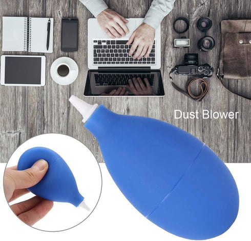 Dust Blower Pump Cleaning Tool for Camera, Watch, Phone, Keyboard, Lens Filter (Black/Blue)