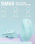 SM66 Green Silent Dual Mode Wireless Mouse for Laptop, Adjustable 4800 DPI,Rechargeable Computer Mouse for Bluetooth and Wireless Connection