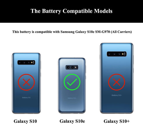S10e Battery Replacement Kit for Samsung Galaxy S10e SM-G970U/U1/F/W/X, Includes Repair Tools Kit and User Manual