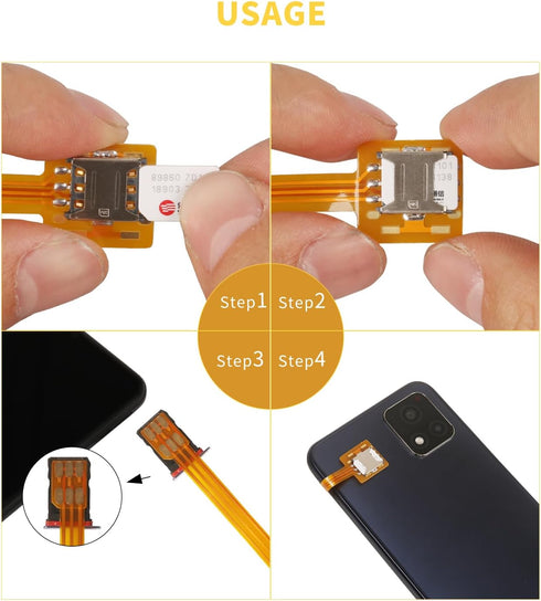PinQiongZhe 3.9 inches/10 cm (2 Cell Phone Nano SIM Card Extension Cable Cell Phone Card Slot Nano SIM Card Extension