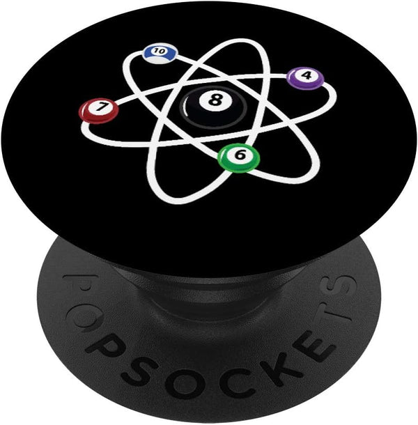 Billiards Atom Science Shirt for 8-Ball Pool Lovers PopSockets Swappable PopGrip