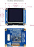 waveshare 1.5inch 128128 I2C STM32,SH1107 OLED Display Module Resolution OLED Screen for Raspberry Pi, Arduino, Driver
