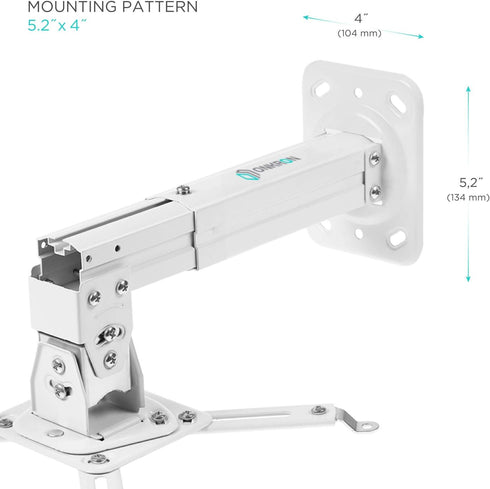ONKRON Universal Projector Mount, Ceiling & Wall up to 22 lbs, Adjustable Height with Swivel