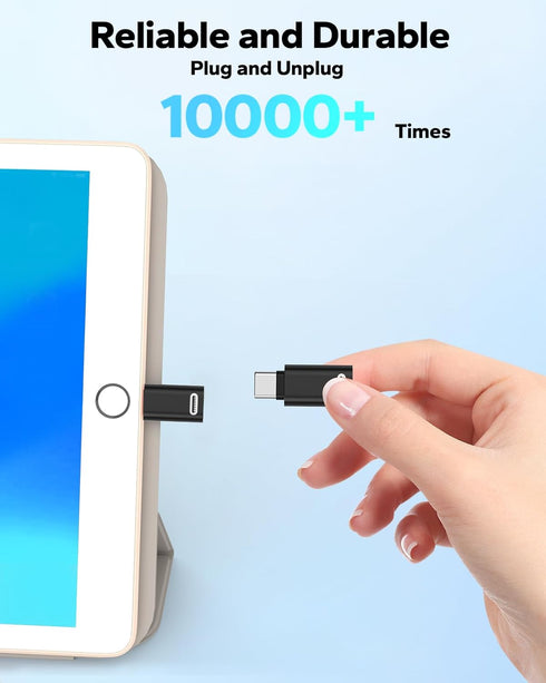 MoKo Lightning Female to USB C Male Adapter, 2 Pack for iPhone 15/16 Pro/Max, Galaxy S24, iPad Pro/Air, Fast Charging
