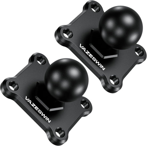 2 PCS 1" Ball Mount with Aluminum Alloy Square Plate, Universal Mounting Base for Garmin, Lowrance, Humminbird