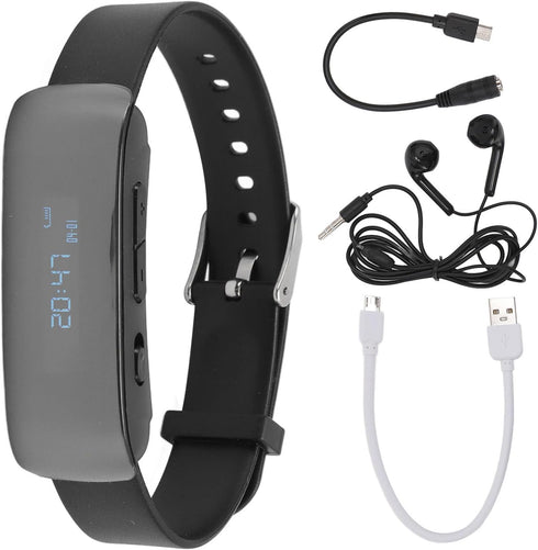90mAh MP3 (4G) Digital Voice Recorder Watch, Bracelet Recording Device with Battery, Wristband, Recorder with Timing