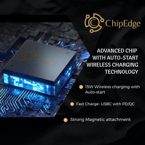 10000mAh Fast Wireless Charger Magnetic Portable Power Bank for All Smartphones - Input (Type C) & Output (Type C & USB-A) with Digital Display, Foldable Stand for Home, Office, and Travel