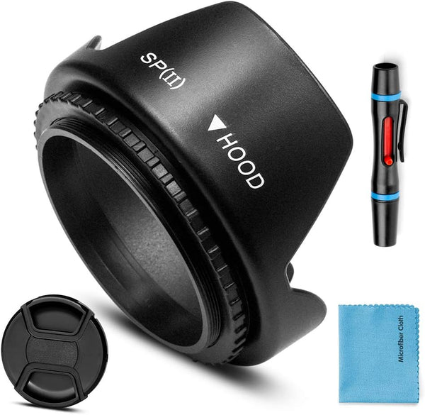 62mm Lens Hood, Universal Tulip Flower Sun Shade with Centre Pinch Lens Cap for Canon Nikon Sony Pentax Olympus