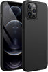 JETech Silicone Case for iPhone 12 Pro Max, Silky-Soft Touch Full-Body Protective Phone Case, Shockproof Cover (Black)