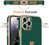 Teageo Cute Love Heart Luxury Bling Case for iPhone 14 Pro Max, Raised Full Camera Protection Bumper, Blackish Green