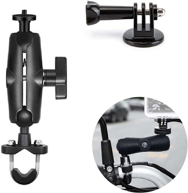 Motorcycle Camera Mount for GoPro, Handlebars Mount 1"/25mm Ball Compatible with RAM Mounts B Size