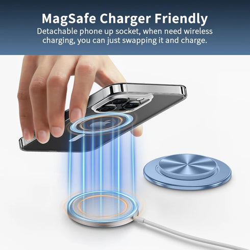 Generic Magnetic Phone Holder Stand Compatible with MagSafe Cases, Detachable Aluminum Surface with Strong Magnet