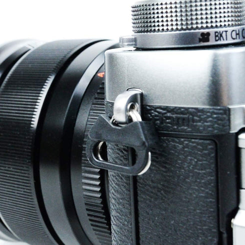 Foto&Tech 4-Piece Stainless Steel Camera Strap Triangle Split Ring Adapter & ABS Cap, Compatible with Fujifilm, Leica,