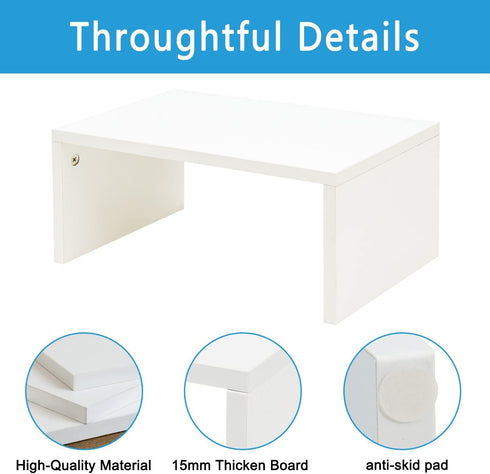 6.7 inch TEAMIX Height Monitor Stand Riser, Wood Monitor Riser with Storage for Desk Small Monitor Stand