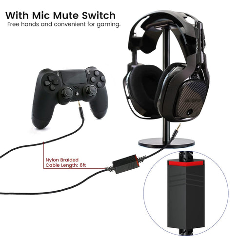 weishan A40 Cord Replacement for Astro A10 A40 TR Headsets, 3.5mm Braided Detachable Audio Cable with Mic Mute