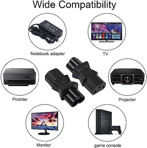 JORINDO 2 Pack IEC320 C6 C13 3 C13 3 C6 C6 C13 to Power Adapter Adapter Plug,IEC Pole Female to PIN Male AC Converter