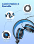 iClever HS14 Kids Headphones: Foldable Wired Headset with Microphone, 85/94dB Volume Limit for Boys/Girls/School/Travel.