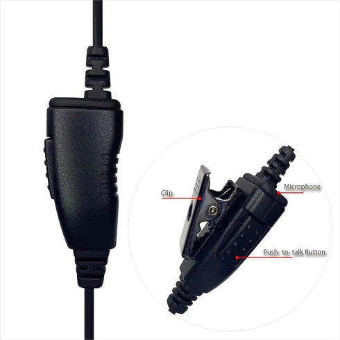 Motorola DLR110, SL300, SL8550e, SL1600, SL2600, SL3500E, SL7000E, TLK100 Ear Bud Headset with PTT Mic Earpiece