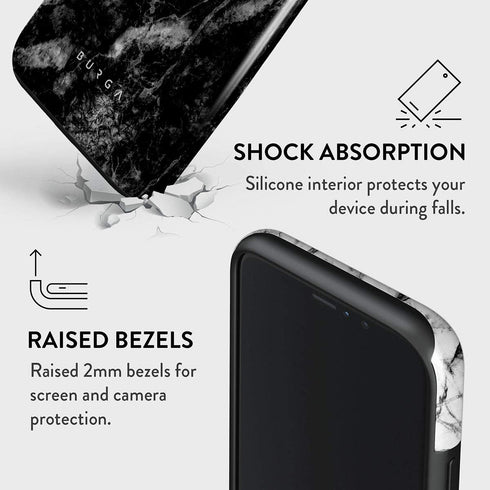 BURGA Phone Case Compatible with iPhone 11 PRO - Hybrid 2-Layer Hard Shell + Silicone Protective Cover, Black and White