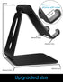 Adjustable Cell Phone Stand, 2020 Aluminum Desktop Stand with Anti-Slip Base and Charging Port, Fits All Smartphones