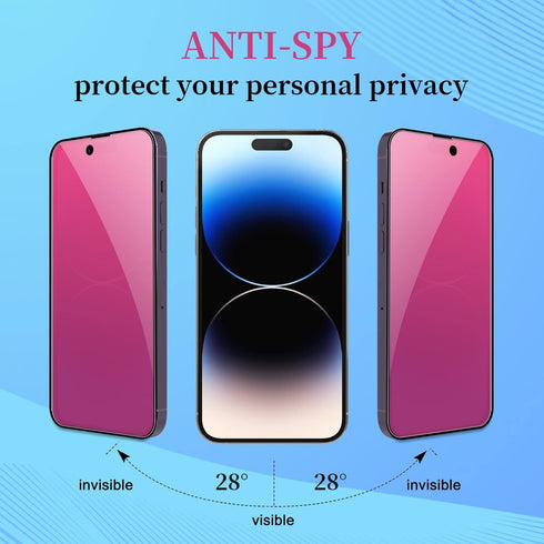 2 Pack Privacy Screen Protector for iPhone X/XS/11 Pro, Full Coverage Anti-Spy Anti Blue Tempered Glass 5.8 inch