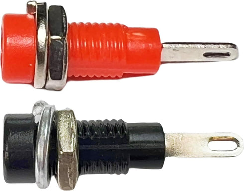 2mm Banana Socket - Red and Black, Solder-Type, Panel Mount for RC Models, 5 Pairs