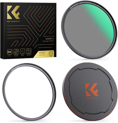 K&F Concept 62mm Magnetic Swap ND8 Lens Filter - 3-Stop Fixed Neutral Density, Waterproof, Scratch Resistant