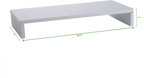 Mind Reader Woodland Collection Monitor Stand, 33 lb. Capacity, Desktop Organizer, White