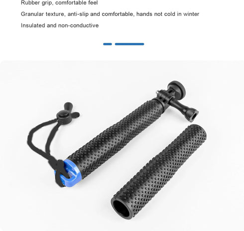 Yunseity 4 360 Extendable Action Camera Selfie Stick, Section Camera Extendable Selfie Pole with Soft Rubber Grip