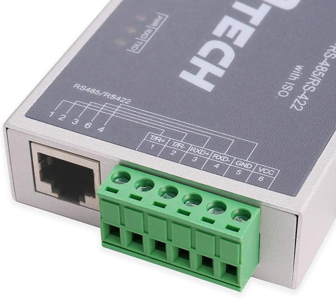 DTECH Active Isolated RS232 to RS485 RS422 Converter with RJ45 Serial Port, DB9 Cable, Power Adapter