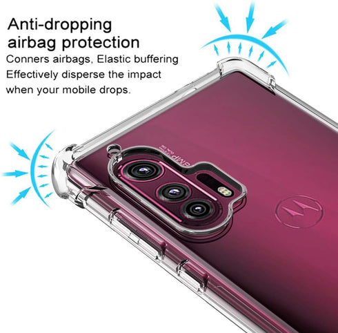 Osophter Clear Case for Moto Edge Plus, Transparent Reinforced Corners TPU Shock-Absorption Cell Phone Cover