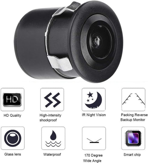 Mini Waterproof Camera, 170° Wide Angle Wired CCTV CCD Mini Security Camera Hd IR Camera IP66 100W Night Vision Hidden Surveillance Camera for Car Monitor,Home,Warehouse NTSC