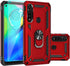 Heavy Duty Case for Moto G Power 2020 with Screen Protector, Magnetic Kickstand, 16ft Drop Tested, Red