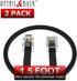 (2 Pack) 1.5 Foot Telephone Cord, Professional Grade, 6P4C Male RJ11 Plugs, Pure Copper Wire Phone Line Cable