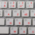 4Keyboard French AZERTY Keyboard Decals ON Transparent Background with Blue, Black, Green, RED,