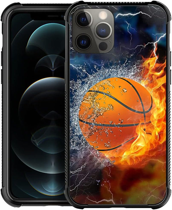 DAIZAG iPhone 13 Mini Case - Shockproof Soft TPU, Ice Fire Basketball Design, Perfect Gift for Boys & Men.